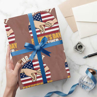 Our First Fathers Day Together Wrapping Paper Roll Patriotic New Dad Gift