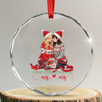 Our First Xmas As Mrs Mrs Crystal Glass Ornament LGBT Les Couple Xmas TS09