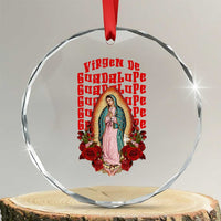 Our Lady of Guadalupe Crystal Glass Ornament Saint Virgin Mary Mexican - Wonder Print Shop