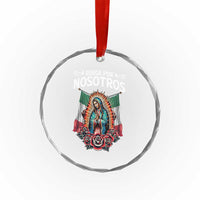 Our Lady of Guadalupe Crystal Glass Ornament Virgin Mary Mexican Flag - Wonder Print Shop
