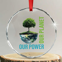 Our Power Our Planet Crystal Glass Ornament Earth Day 2025 TS02