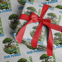 Our Power Our Planet Wrapping Paper Roll Earth Day Nature Lover Gift