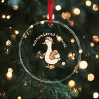 Outnumbered By Boys Funny Mom Goose Crystal Glass Ornament