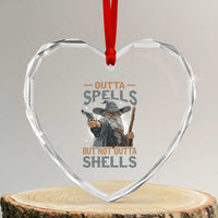 Outta Spells But Not Outta Shells Heart Crystal Glass Ornament Funny Fantasy Meme - Wonder Print Shop