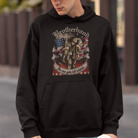 American Patriotic Hoodie Brotherhood No One Gets Left Behind US Flag Soldiers - Wonder Print Shop