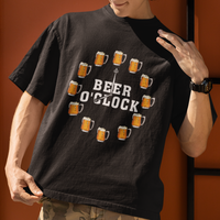 Funny Drinking T Shirt Beer O'Clock Time For Drinker - Wonder Print Shop