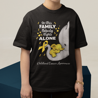 Childhood Cancer Awareness T Shirt In This Family Nobody Fights Alone Elephant - Wonder Print Shop