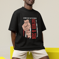 Father's Day T Shirt American Flag Father and Son A Bond That Can't Be Broken Family Matching Dad and Son - Wonder Print Shop
