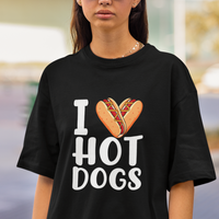 Hot Dog T Shirt I Heart Hot Dogs Frankfurter Wiener Frank Sausage Bun Hotdog - Wonder Print Shop