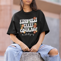 Anti Bullying T Shirt Kindness Takes Courage End Bullying Groovy Flower - Wonder Print Shop