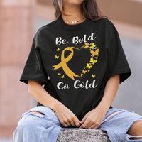 Childhood Cancer Awareness T Shirt Childhood Be Bold Go Gold Heart - Wonder Print Shop
