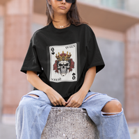 Poker T Shirt Couple Matching - 2/2 Card Queen Skull - Wonder Print Shop