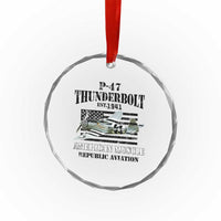 P-47 Thunderbolt WWII Airplane Crystal Glass Ornament American Muscle Vintage TS02