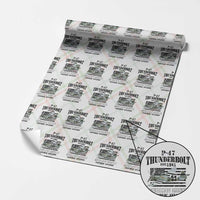P-47 Thunderbolt WWII Airplane Wrapping Paper Roll American Muscle Vintage - Wonder Print Shop