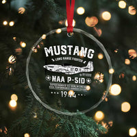 P-51 Mustang Crystal Glass Ornament North American Aviation WW2 P51 Fighter Plane - Wonder Print Shop
