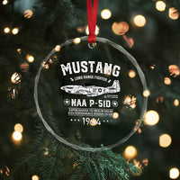 P-51 Mustang Crystal Glass Ornament North American Aviation WW2 P51 Fighter Plane TS02