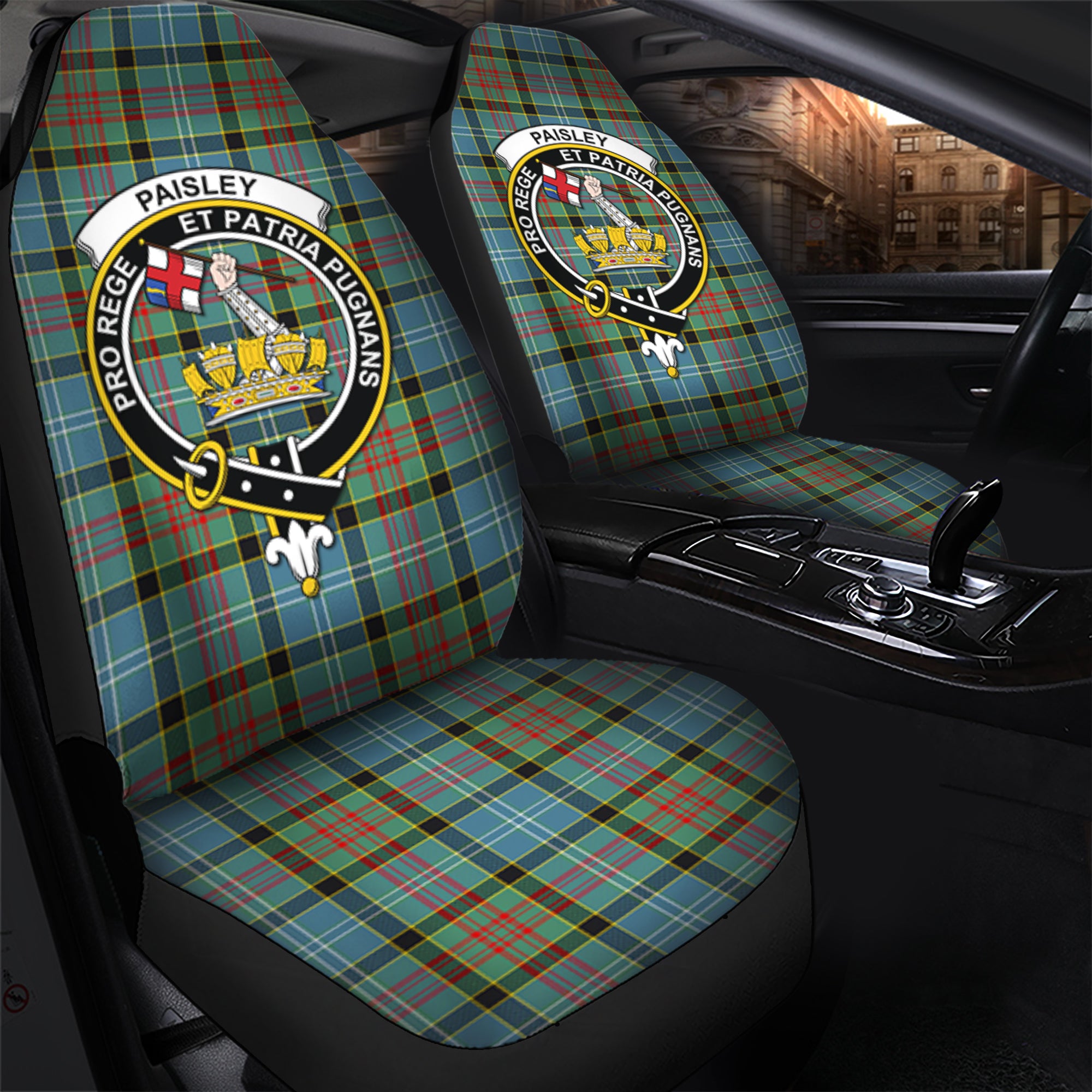 Paisley Clan Tartan Car Seat Cover, Family Crest Tartan Seat Cover TS23