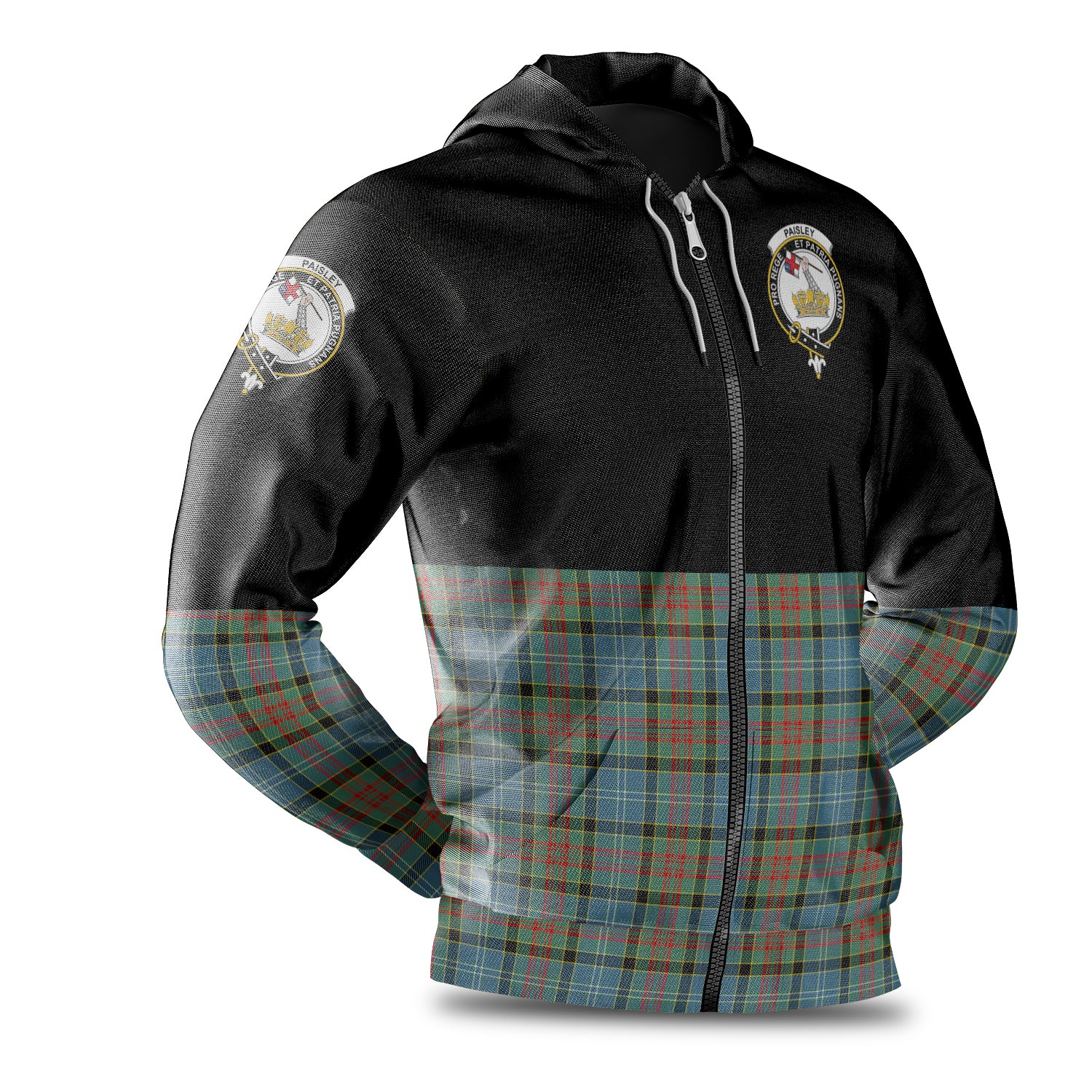 scottish-paisley-clan-crest-half-of-tartan-hoodie