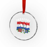 Paraguay Flag Passion Flower Mburucuya Graphic Crystal Glass Ornament Paraguaya Hispanic Latino Heritage Cultura Pride