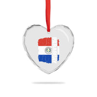 Paraguay Proud Roots Vintage Paraguaya Flag Heritage Pride Heart Crystal Glass Ornament