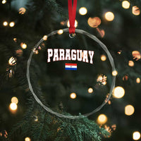 Paraguay Retro Athletic Varsity Style Crystal Glass Ornament Paraguaya Flag Country Pride Heritage