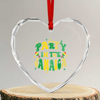 Party in The Jamaica Heart Crystal Glass Ornament Funny Jamaican Independence Day - Wonder Print Shop