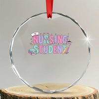 Pastel Nursing Student Medical School Gift Crystal Glass Ornament
