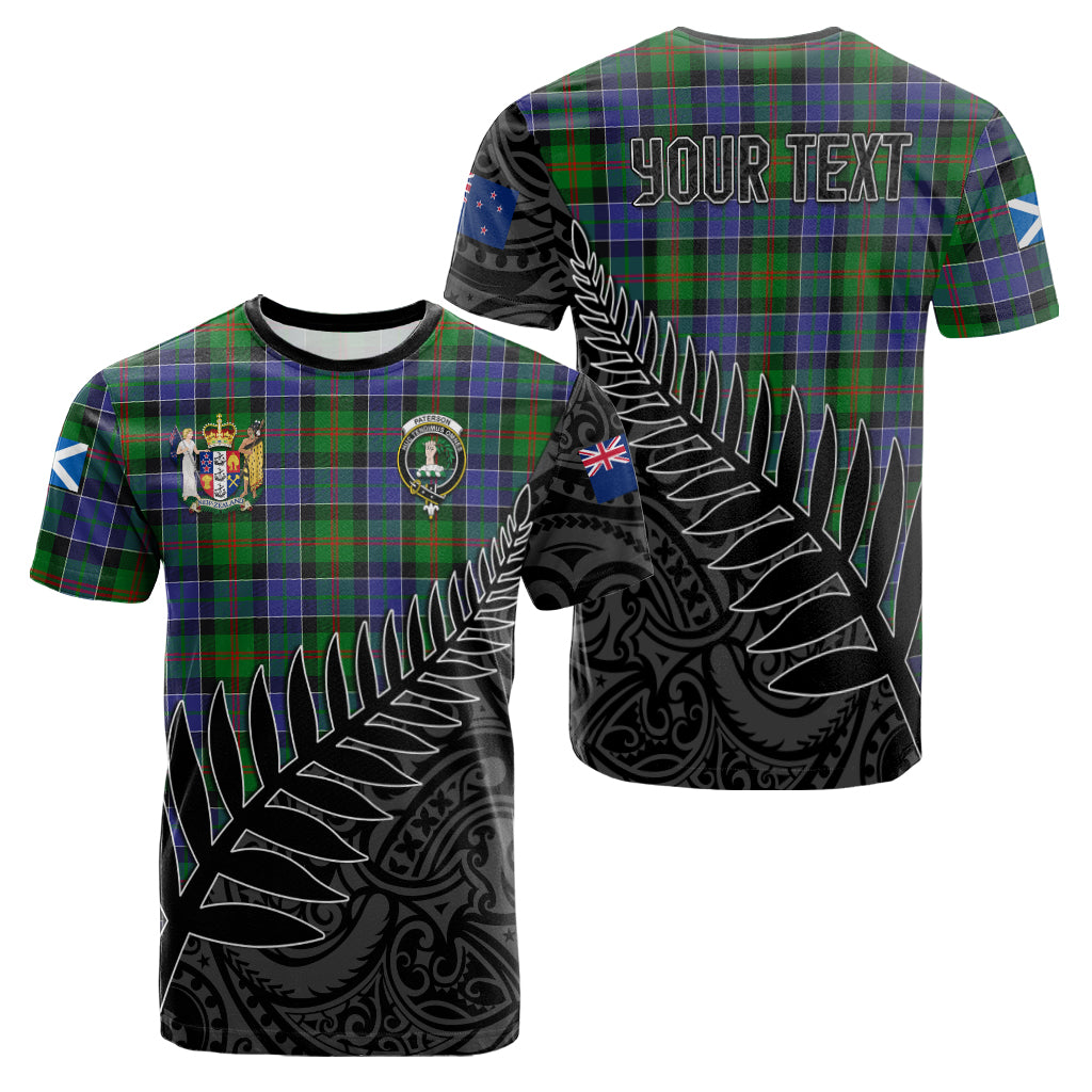 paterson-tartan-family-crest-t-shirt-with-fern-leaves-and-coat-of-arm-of-nea-zealand