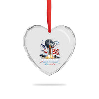 Patriotic 2026 Lunar Orbit Mission Rocket Launch Heart Crystal Glass Ornament American Flag n Moon Patriotic Space Astronomy Enthusiasts