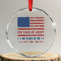 Patriotic 90th Birthday USA 250th Anniversary Crystal Glass Ornament 250 Years of Liberty 1936 90 Year Old Gift