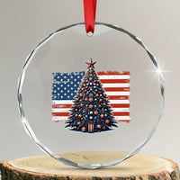 Patriotic American Flag Christmas Crystal Glass Ornament TS14