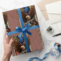 Patriotic Armed Eagle with Camo Flag Wrapping Paper Roll Military Patriotic USA Defense - Wonder Print Shop