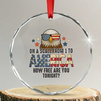 Patriotic Bald Eagle Crystal Glass Ornament How Free Are You Tonight 4th of July TS02