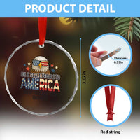 Patriotic Bald Eagle Crystal Glass Ornament How Free Are You Tonight 4th of July TS02