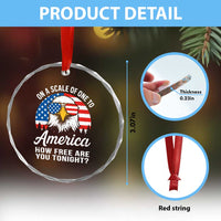 Patriotic Bald Eagle Crystal Glass Ornament On A Scale Of One To America How Free Are You Tonight TS02