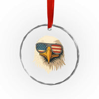 Patriotic Bald Eagle Crystal Glass Ornament With Sunglasses American Flag Vintage - Wonder Print Shop