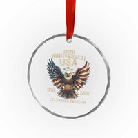 Patriotic Bald Eagle Football Crystal Glass Ornament America 250th Anniversary Gift