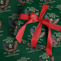 Patriotic Bald Eagle Football Wrapping Paper Roll America 250th Anniversary Gift