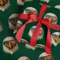 Patriotic Bald Eagle Wrapping Paper Roll With Sunglasses American Flag Vintage - Wonder Print Shop