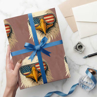Patriotic Bald Eagle Wrapping Paper Roll With Sunglasses American Flag Vintage - Wonder Print Shop