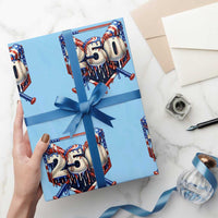 Patriotic Baseball Drip Wrapping Paper Roll USA 250th Anniversary Gift