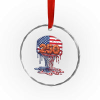 Patriotic Basketball Drip Crystal Glass Ornament USA 250th Anniversary Gift