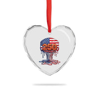 Patriotic Basketball Drip Heart Crystal Glass Ornament USA 250th Anniversary Gift