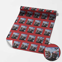 Patriotic Bigfoot And Cat Wrapping Paper Roll Chill The Fourth Out