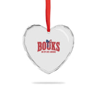 Patriotic Book Lover Gift Heart Crystal Glass Ornament Books Are My Love Language