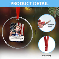 Patriotic Charlie Kirk Legacy Crystal Glass Ornament The Greatness of America Power of the People TS02