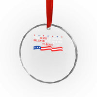 Patriotic Christian Faith Crystal Glass Ornament All Death Can Do Is Deliver Him to Jesus - Wonder Print Shop