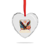 Patriotic Eagle US Army 250th Anniversary Heart Crystal Glass Ornament 250 Years of Defending Liberty 1775 2025 - Wonder Print Shop
