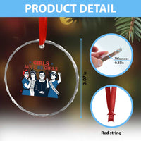 Patriotic Feminist Empowerment Crystal Glass Ornament Girl Will Be Girls Womens Rights 4th of July TS02