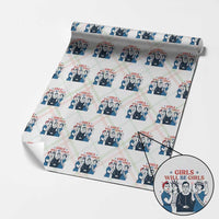 Patriotic Feminist Empowerment Wrapping Paper Roll Girl Will Be Girls Womens Rights 4th of July - Wonder Print Shop